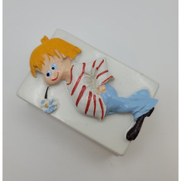 Vintage Lisolachenonce Italian Hand Painted Rare Whimsical Ceramic Trinket Box - Picture 4 of 16